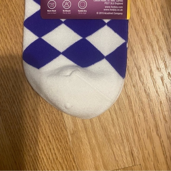 Foot Joy Pro Dry Argyle Diamond Print Socks NEW Lightweight Blue White - Picture 3 of 3